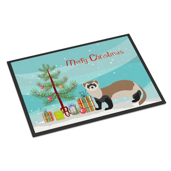 Carolines Treasures Ferret Christmas Indoor or Outdoor Mat - 18 x 27 in. BB9245MAT - main